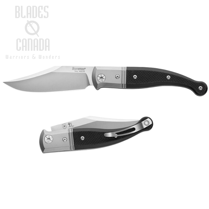 Lion Steel GT01 GBK Slipjoint Folding Knife, Niolox Gitano, G10 Black, GT01GBK